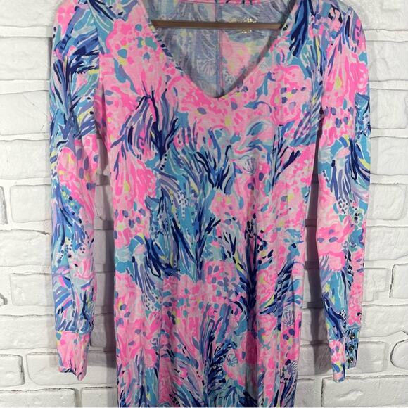 Lilly Pulitzer Davie Dress Pink and Blue Size XXS - Picture 5 of 9